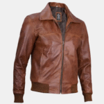 Brown Leather Bomber Jacket Timeless Style