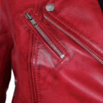 Margaret Women Bold Red Leather Jacket Ride with Attitude