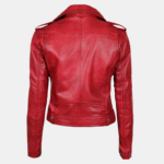 Margaret Womens Bold Red Leather Jacket Ride with Attitude