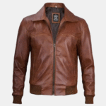 Vintage Brown Leather Bomber Jacket Timeless Style