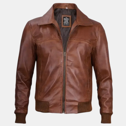 Vintage Brown Leather Bomber Jacket Timeless Style