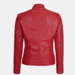 Womens Quilted Cafe Racer Jacket Red Hot & Ready to Ride