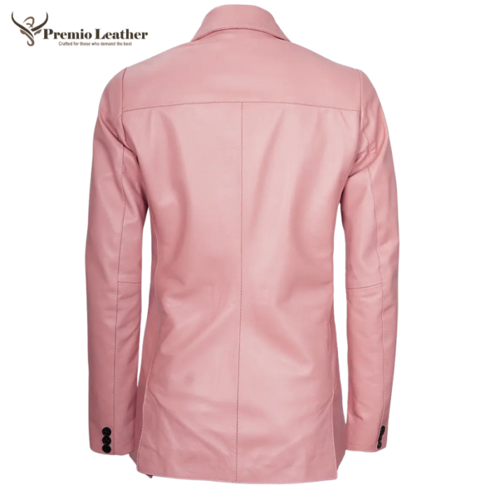 Blush Pink Women’s Leather Blazer
