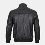Black Real Leather Bomber Jacket