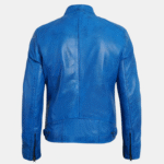 Bold Blue Dodge Men's Cafe Racer Jacket