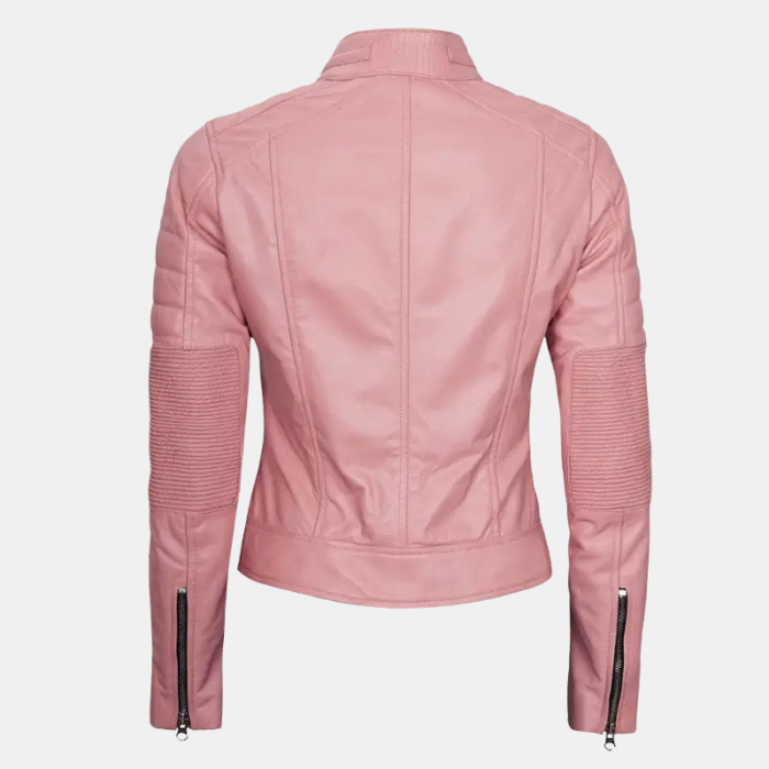 Heads in Pink Real Leather Cafe Racer Jacket