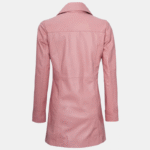 Kandis Pink Real Leather Car Coat Modern Twist on Classic Style