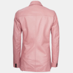 Premium Womens Real Leather Blazer Blush Pink Luxe Edition