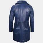 Real Leather Men’s Car Coat Blue 3 4 Length