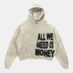 All We Need Is Money Hoodie in Beige