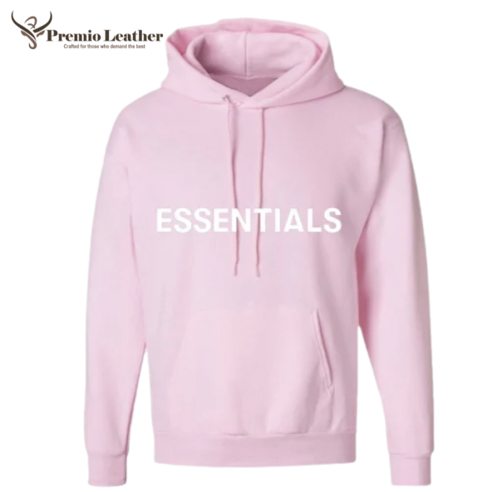 light pink essentials hoodie
