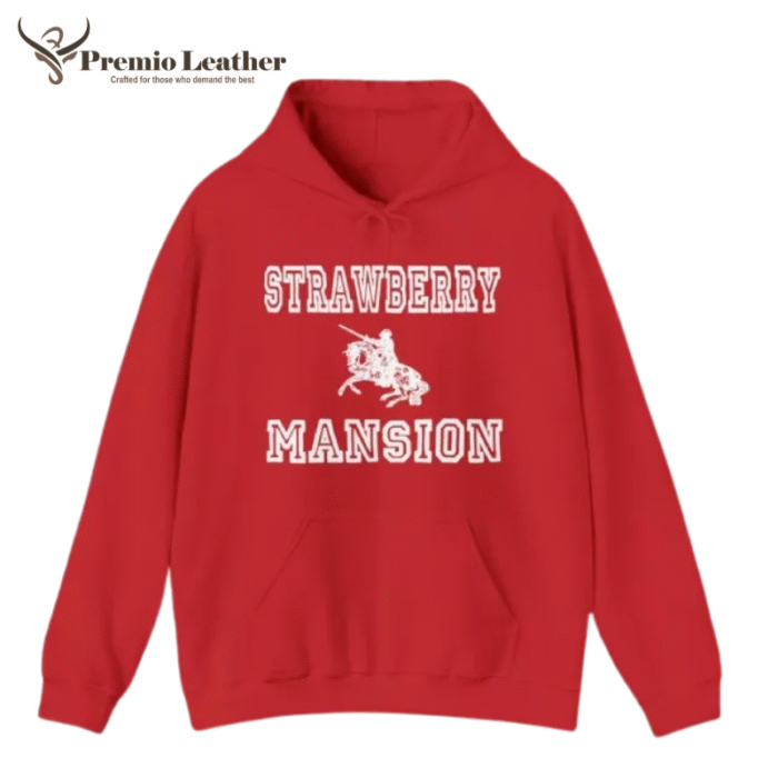 strawberry mansion hoodie red