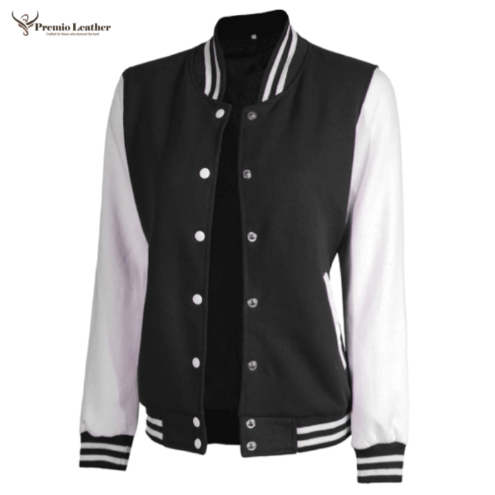 black and white letterman jacket