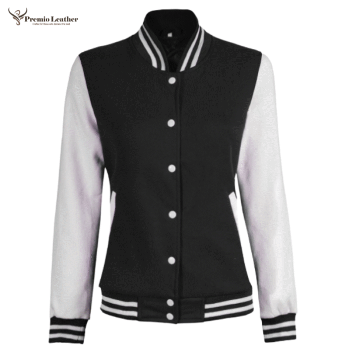 black and white varsity jacket