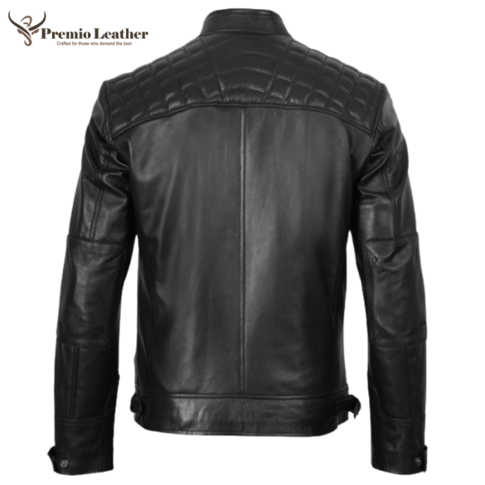 black biker leather jacket