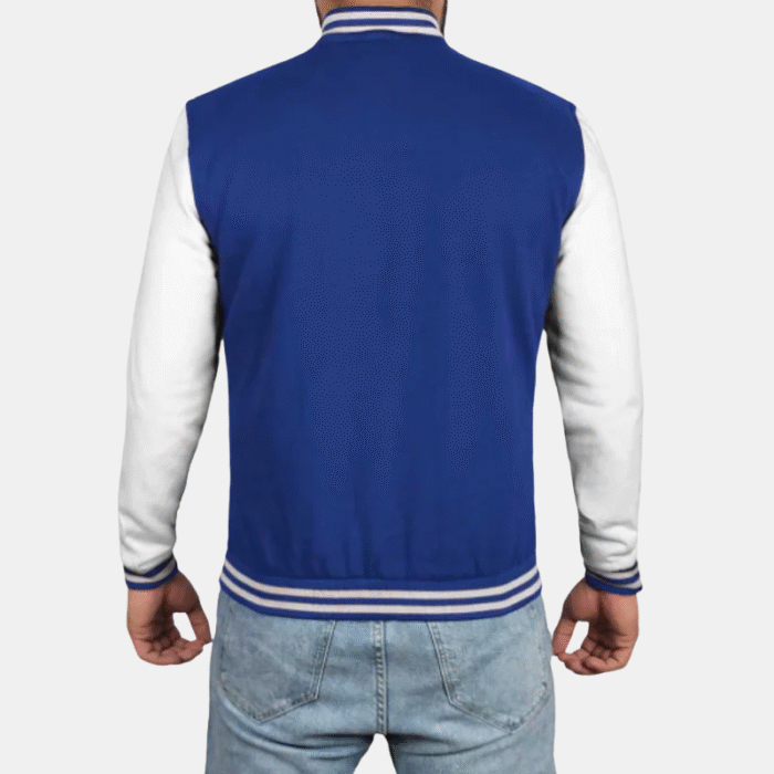 blue and white jacket