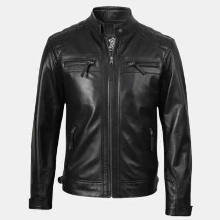 leather jacket black biker