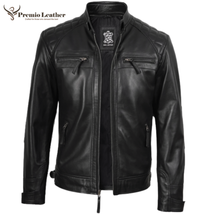 leather jacket black biker