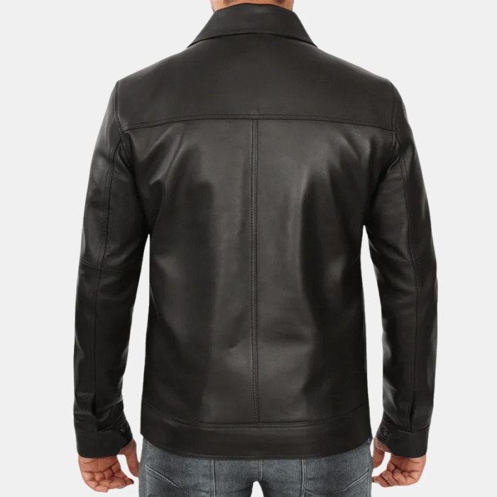 men black leather jacket