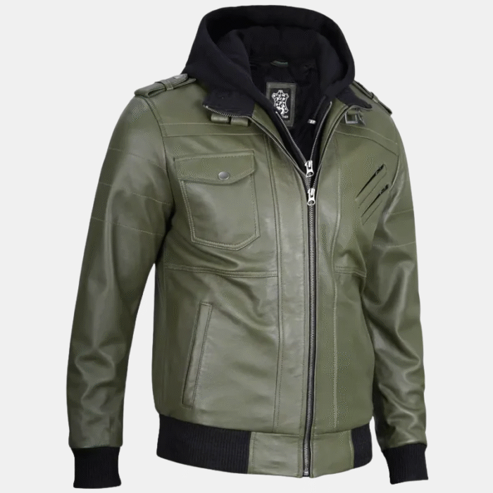 Hooded Leather Jacket