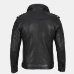 Mens Black Cafe Racer Leather Jacket