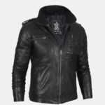 Mens Black Racer Leather Jacket