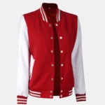 Women Red and White High School Varsity Jacket
