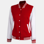 Women’s Red and White High School Varsity Jacket