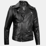 biker style leather jacket