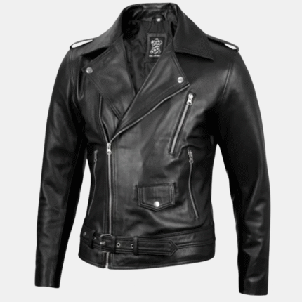 black leather jacket biker