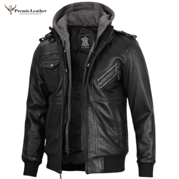 bomber jacket with a hood
