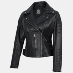cropped motorcycle jacket women's