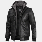 leather jacket hoodie