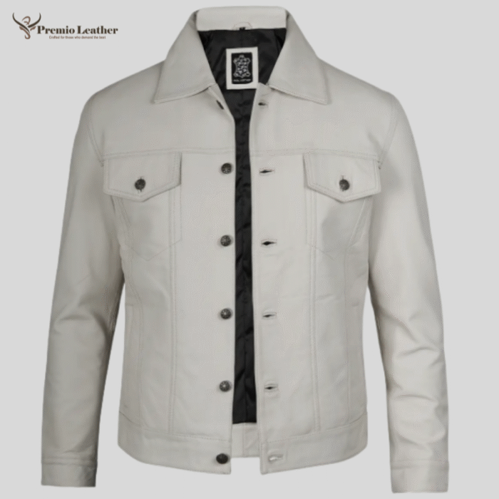 leather jacket off white