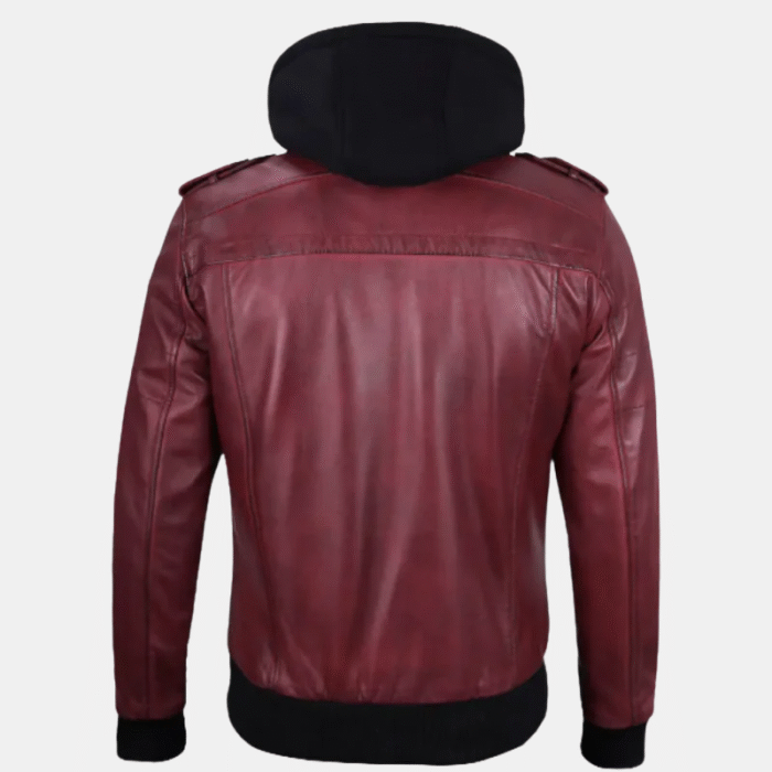 maroon leather jacket men