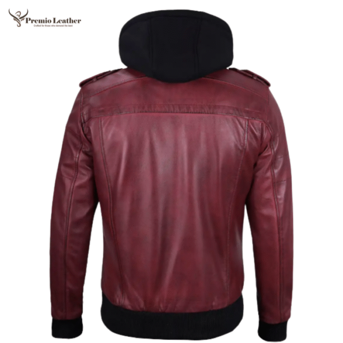 maroon leather jacket men
