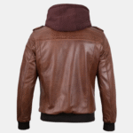 mens brown hooded jacket