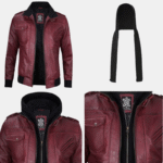 mens burgundy leather coat