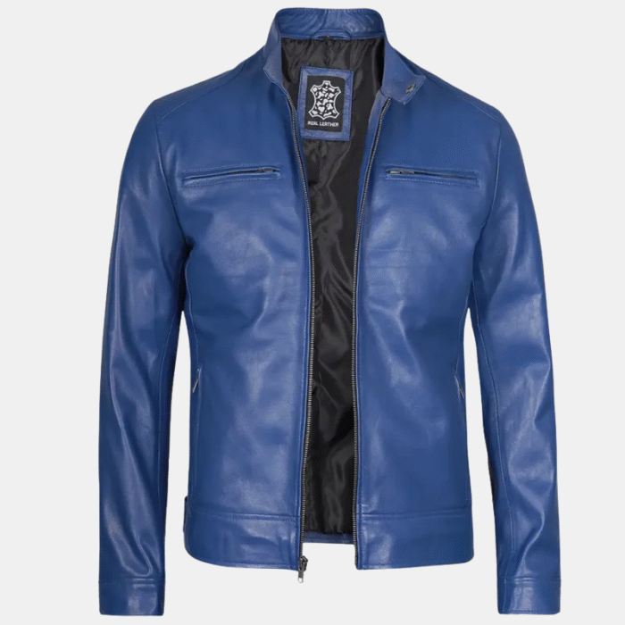 mens cafe racer jacket blue