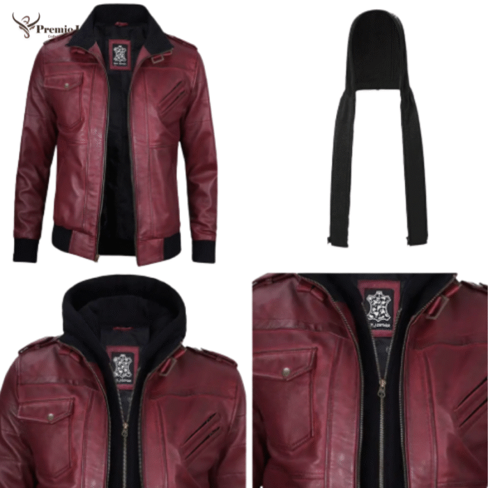 mens maroon leather jacket