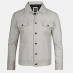 off white leather coat