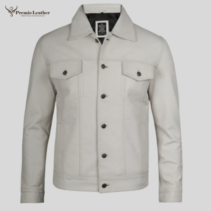 off white leather jacket