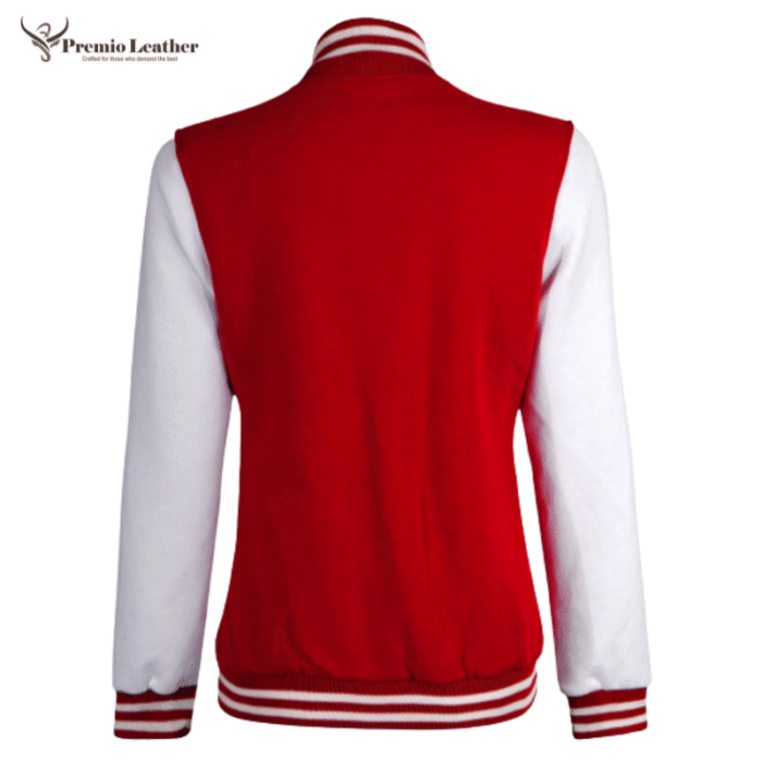 red and white varsity jacket