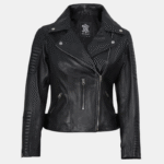 short black leather jacket