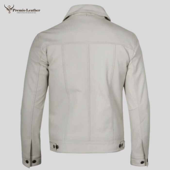 white leather jacket men