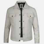 white leather men jacket