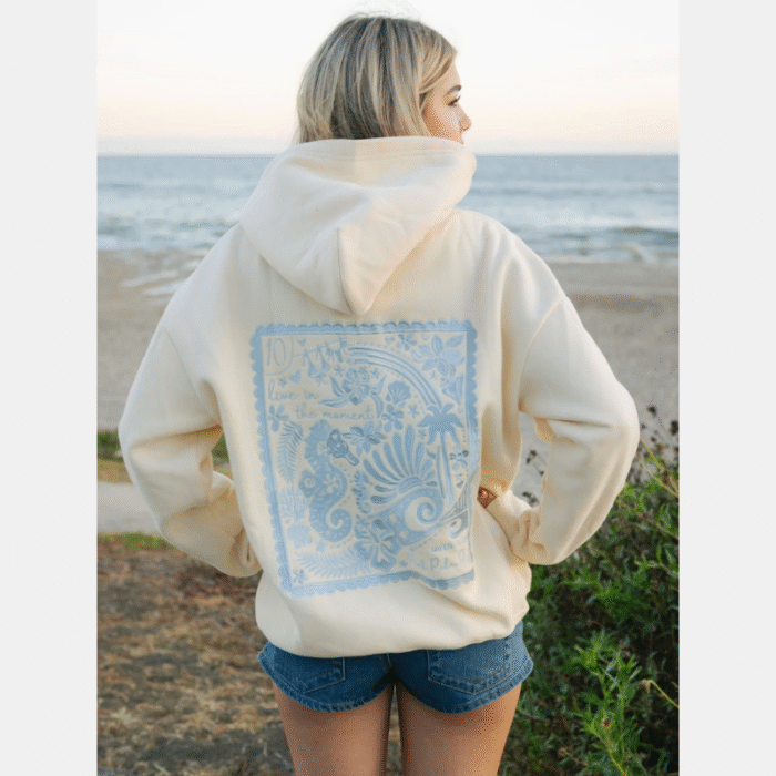 LINKPink Palm Puff Live in the Moment Oversized Embreigh Hoodie