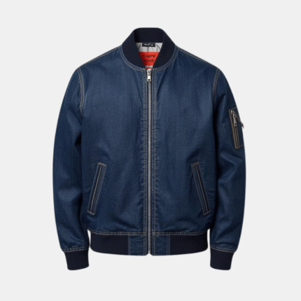 Classic Denim Bomber Jacket for Men