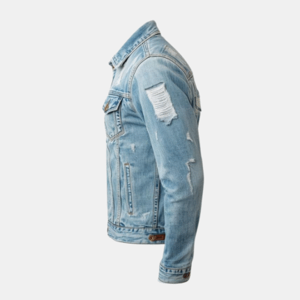 Distressed Blue Denim Jacket for Men