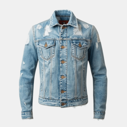 Distressed Blue Denim Jacket for Men Casual & Cool